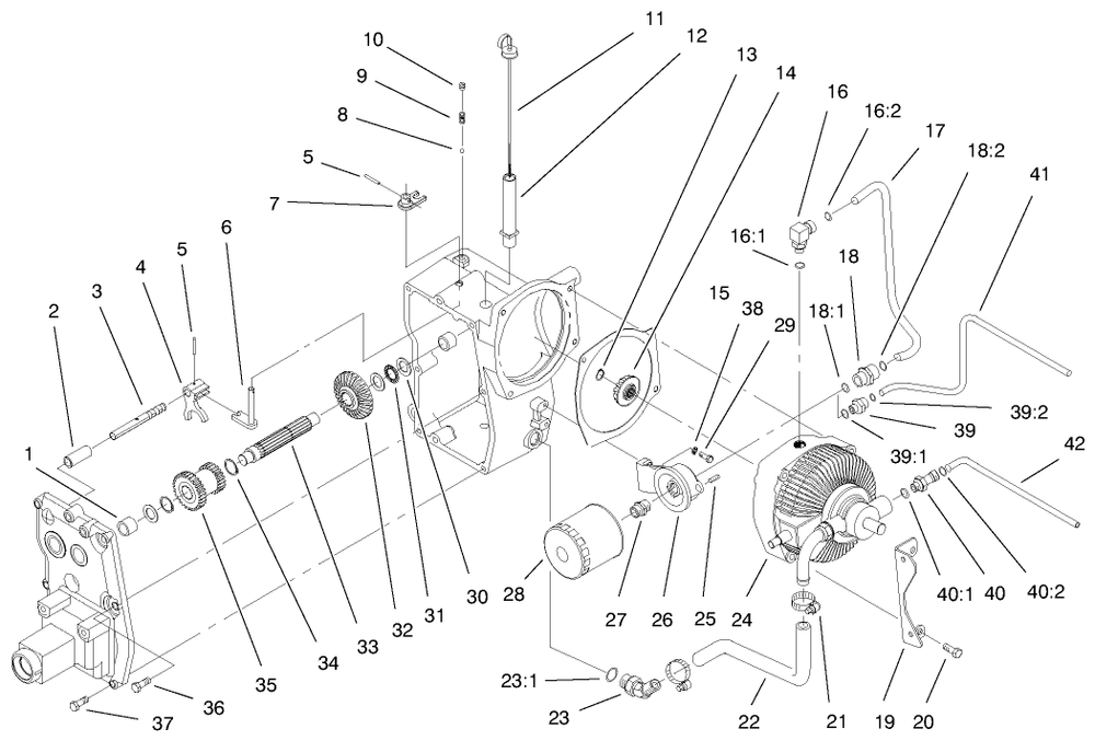 Hydro Trans Axle Assembly (Continued) Diagram and Parts List for 73560 8900001 - 8999999 Toro Lawn Tractor