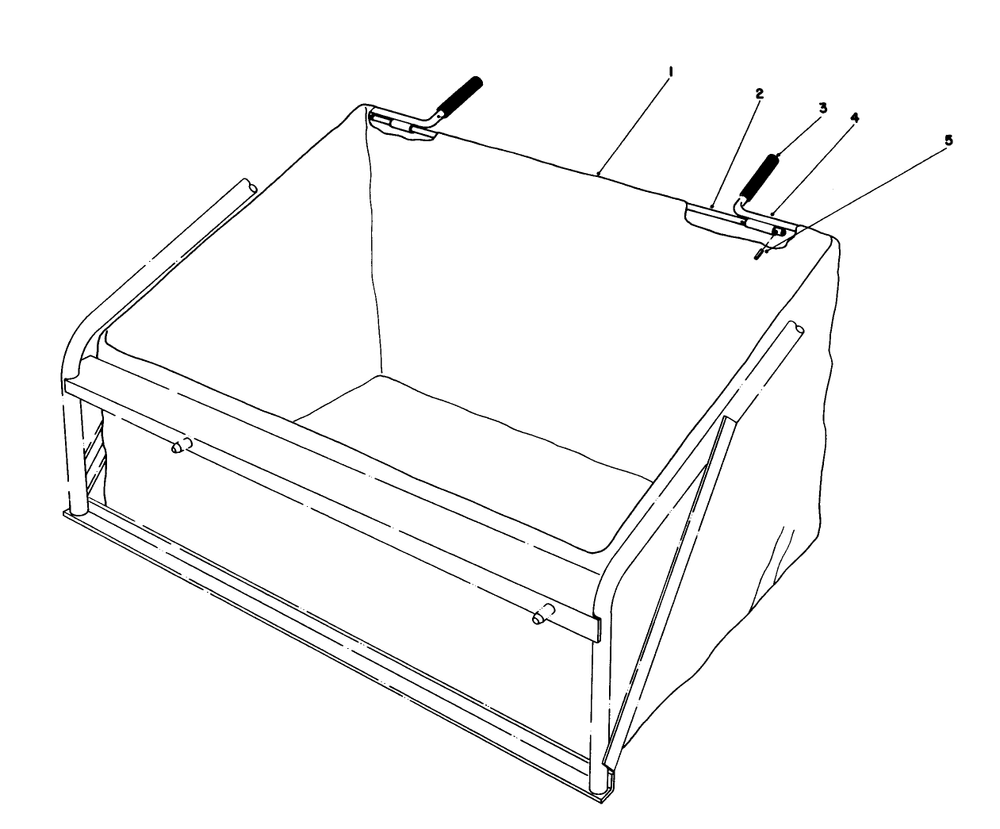 Leaf Bag Model 59123 (For Use On Twin Bagger Grass Catcher Model No. 59122 Only)(Optional) Diagram and Parts List for 57360 7000001 - 7999999 Toro Lawn Tractor