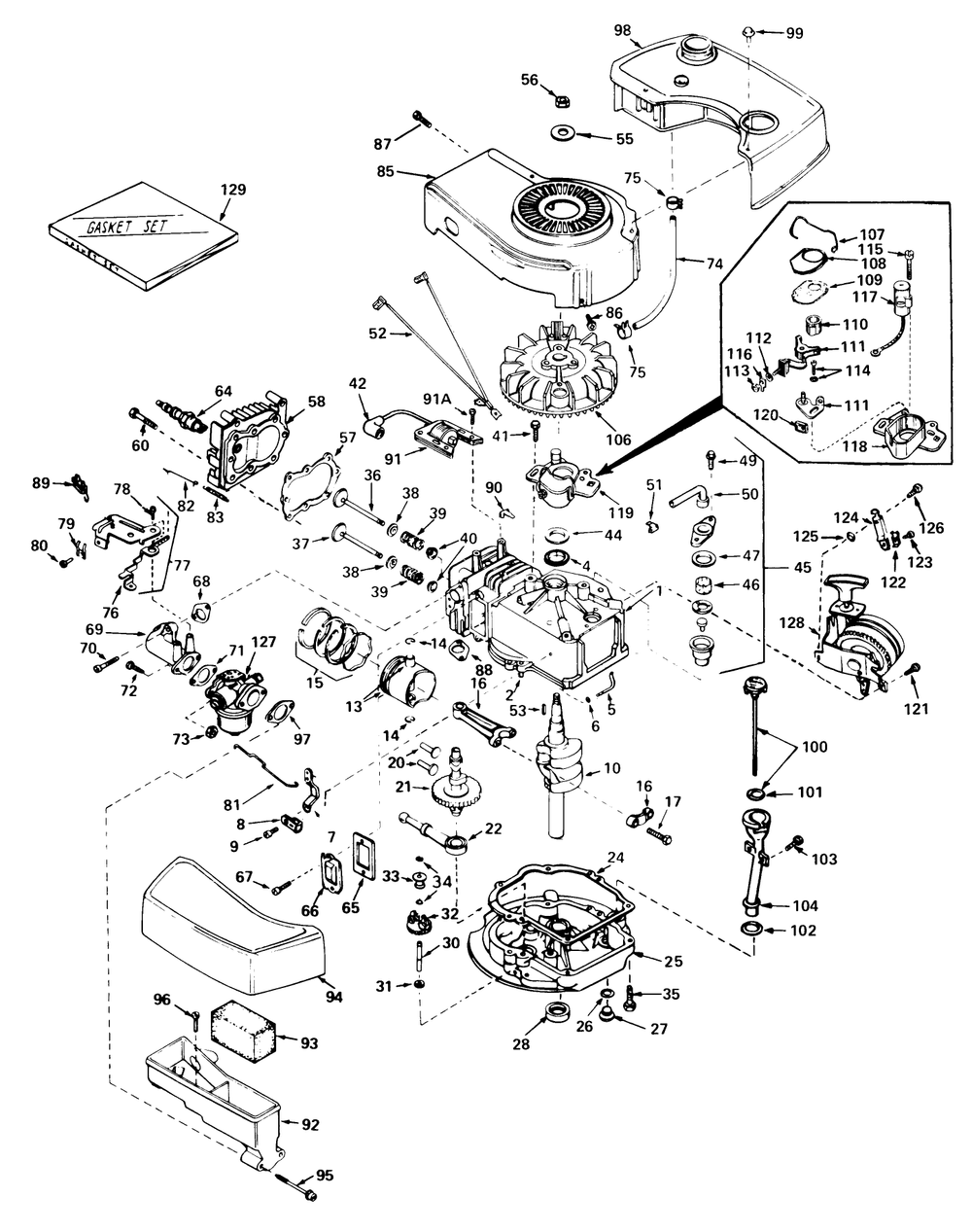 Engine Tecumseh Model No. Tnt 100-10062c Diagram and Parts List for 18060 0000001 - 0999999 Toro Lawn Mower