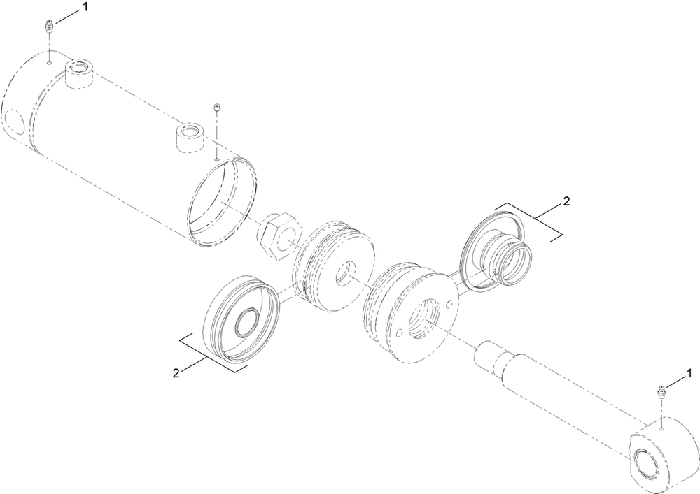 Hydraulic Cylinder Assembly No. Au126558 Diagram and Parts List for 25463E 400000000 - 999999999 Toro Lawn Tractor Accessories