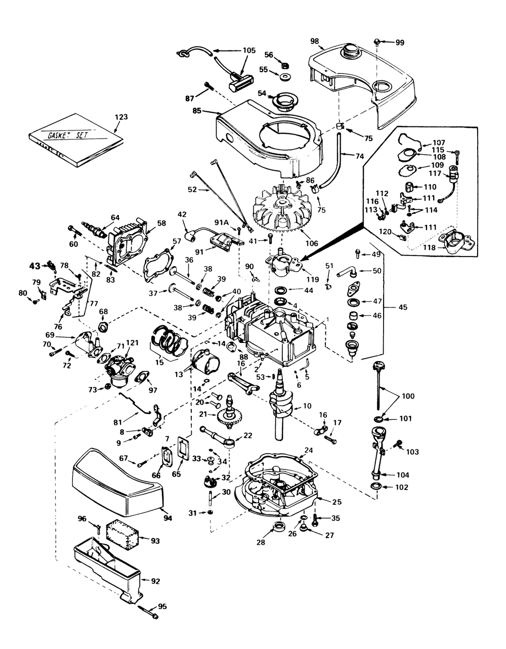 Engine Tecumseh Model No. Tnt 100-10065c Diagram and Parts List for 20715 9000001 - 9999999 Toro Lawn Mower
