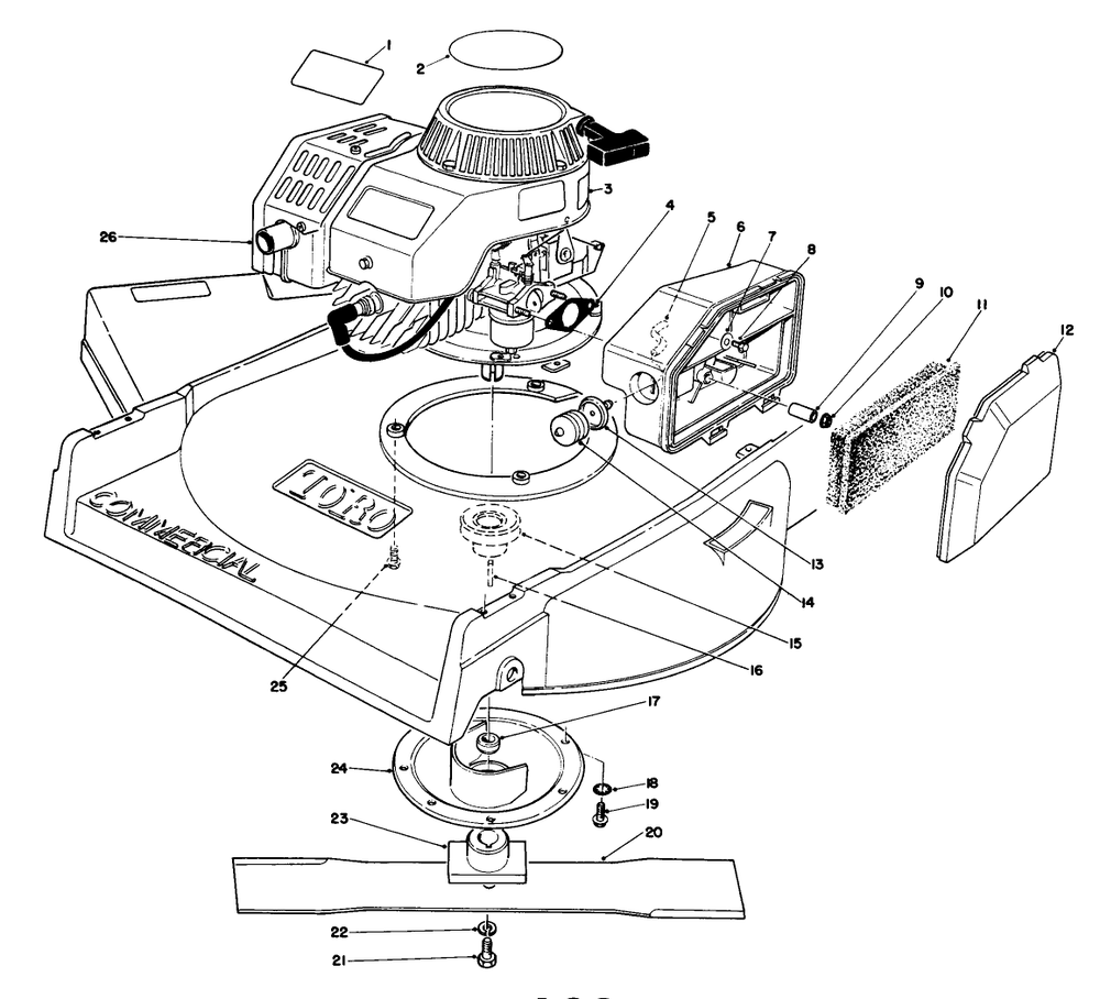 Engine Assembly Diagram and Parts List for 22700 2000001 - 2999999 Toro Lawn Mower