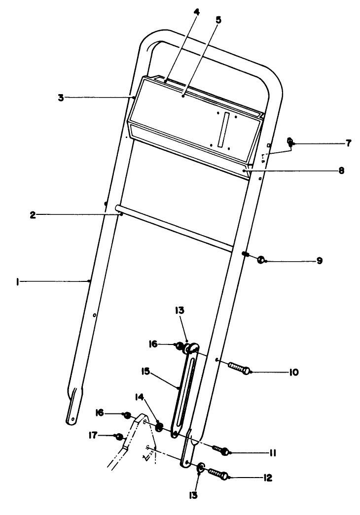 Handle Assembly Diagram and Parts List for 22151 3900001 - 3900855 Toro Lawn Mower