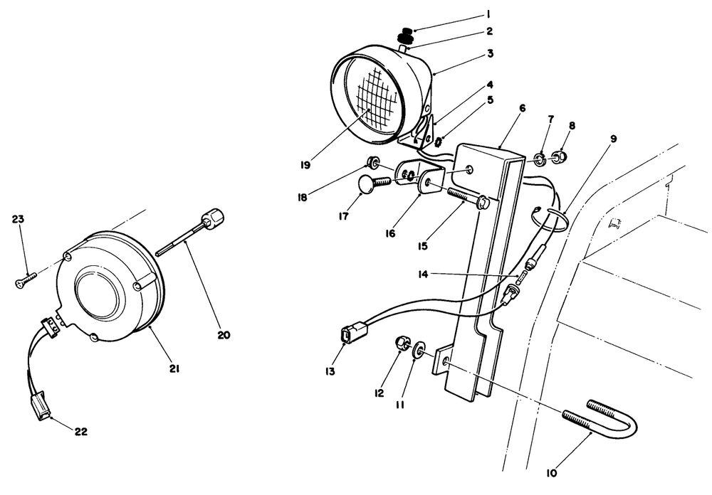 Light Kit No. 66-7930 (Optional) Diagram and Parts List for 38510 1000001 - 1999999 Toro Snow Blower
