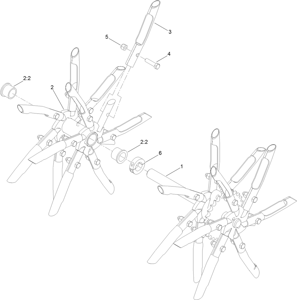 Lh Tine Wheel Assembly No. 116-6739 Diagram and Parts List for 29519 400000000 - 999999999 Toro Aerator
