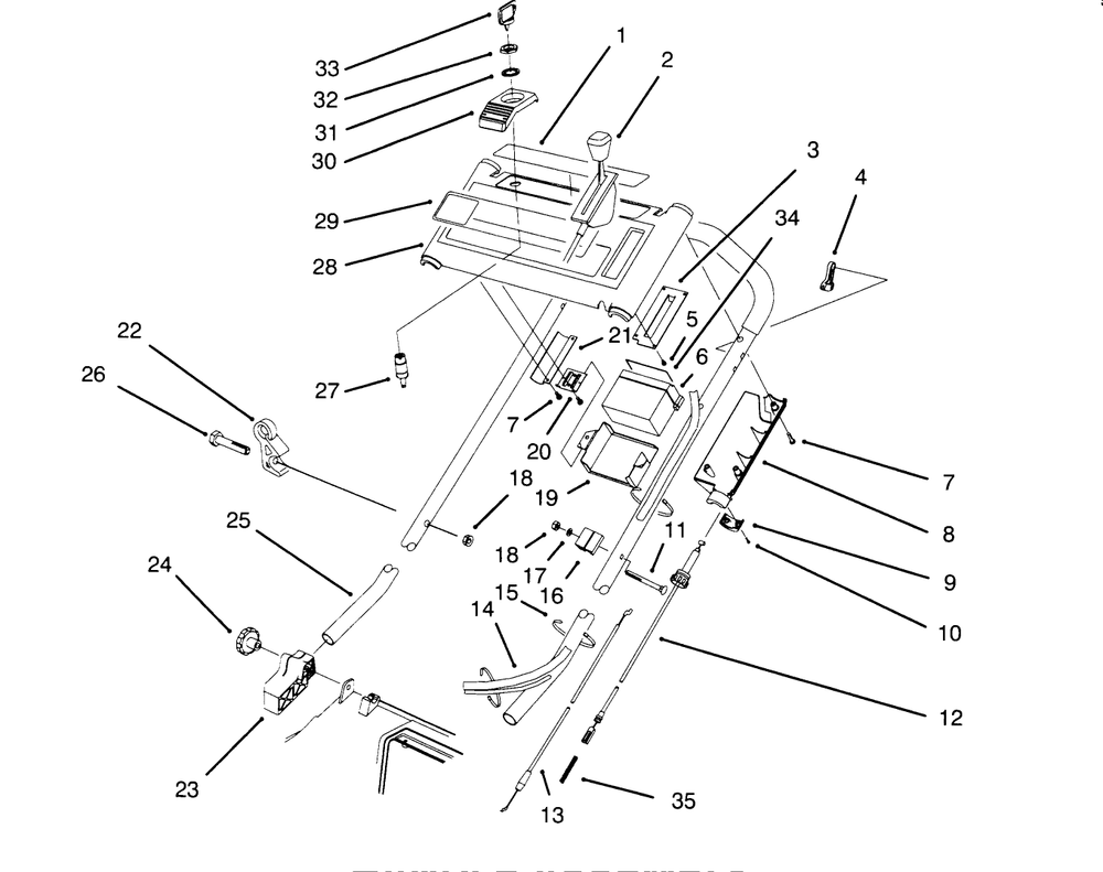 Handle Assembly Diagram and Parts List for 20820BC 5900001 - 5999999 Toro Lawn Mower