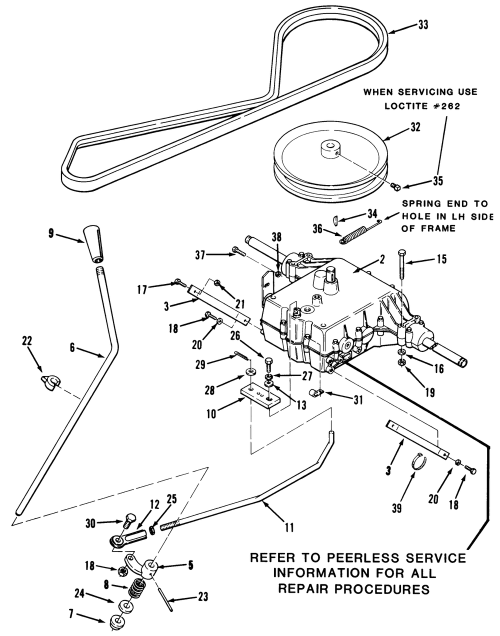 5-Speed Transmission Diagram and Parts List for 32-120EA1 1000001 - 1999999 Toro Lawn Tractor