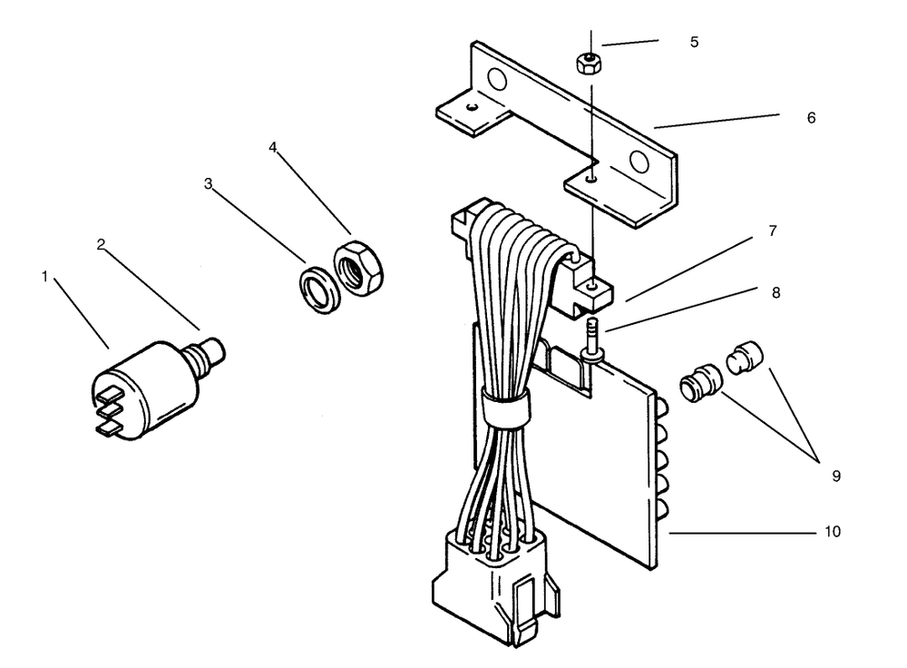 Pc Board An Wire Harness Diagram and Parts List for 73402 7900001 - 7999999 Toro Lawn Tractor