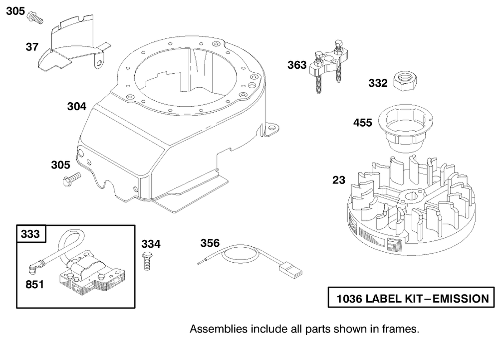 Engine Briggs & Stratton Model 12f802-1750-E1 Diagram and Parts List for 20450 8900001 - 8999999 Toro Lawn Mower