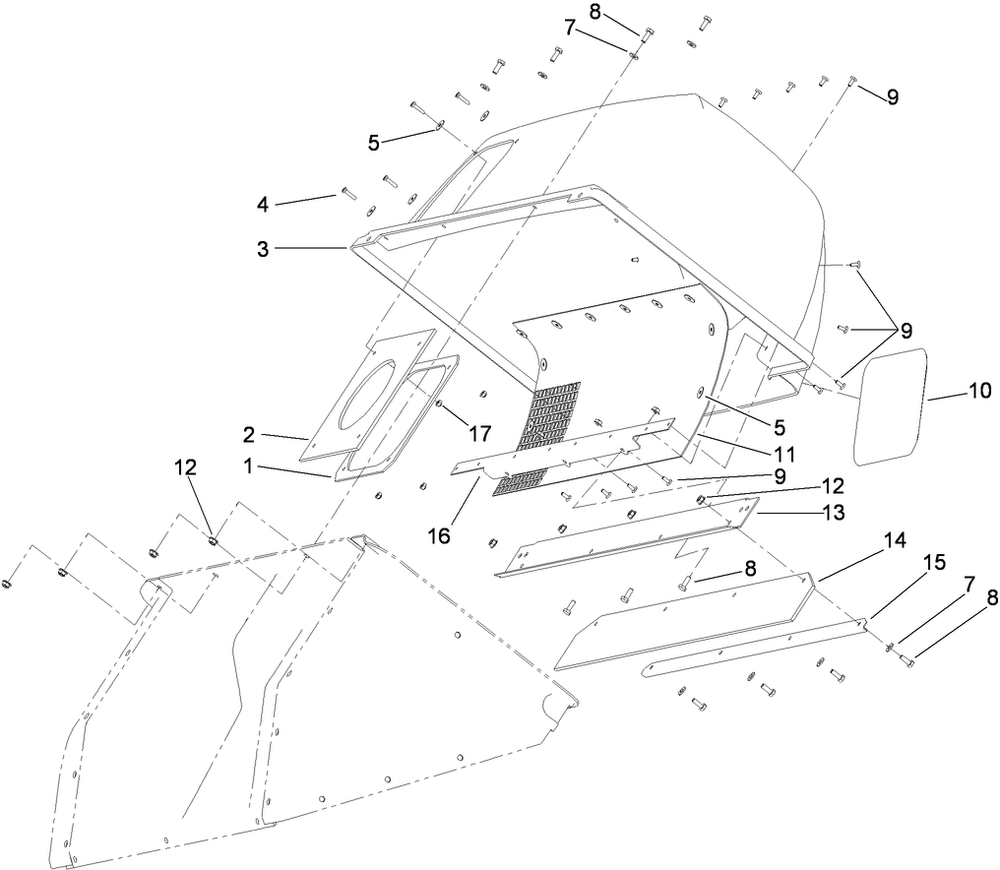 Hood And Frame Assembly Diagram and Parts List for 78566 411400000 - 999999999 Toro Lawn Tractor