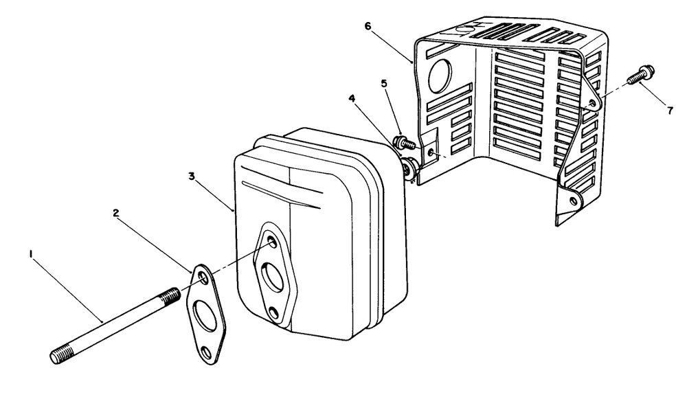 Muffler Assembly Diagram and Parts List for 20628C 6000001 - 6999999 Toro Lawn Mower