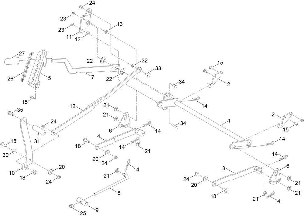 Deck Lift Assembly Diagram and Parts List for 75756 412800000 - 999999999 Toro Lawn Tractor