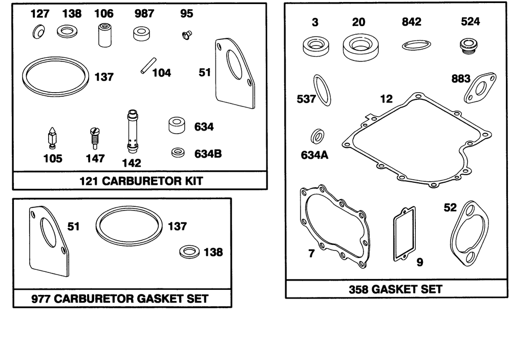 Engine Briggs & Stratton Model 283707-0160-01 Diagram and Parts List for 70141 59000001 - 59999999 Toro Lawn Tractor