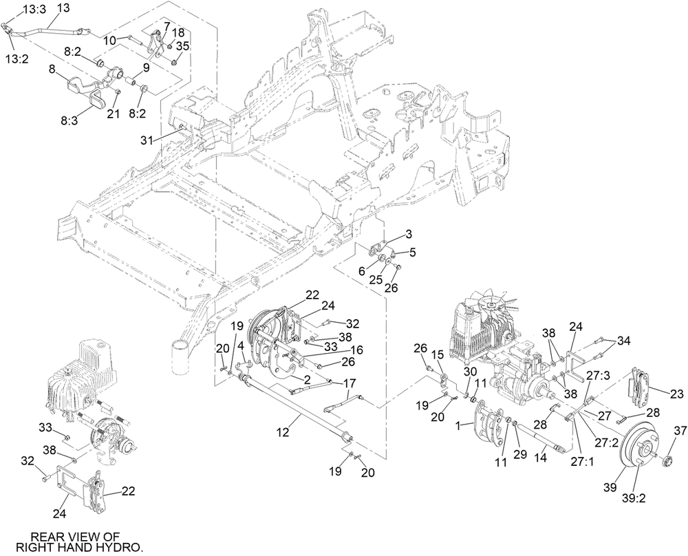 Park Brake Assembly Diagram and Parts List for 72951 414086163 - 999999999 Toro Lawn Tractor