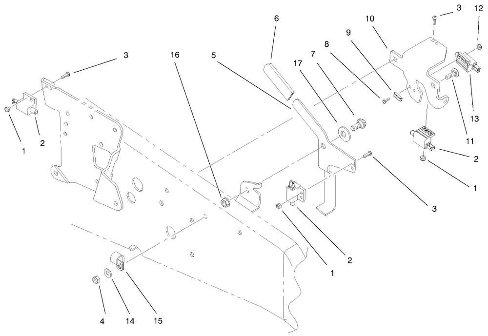 Upper Parking Brake Assembly Diagram and Parts List for 73540 8900001 - 8999999 Toro Lawn Tractor