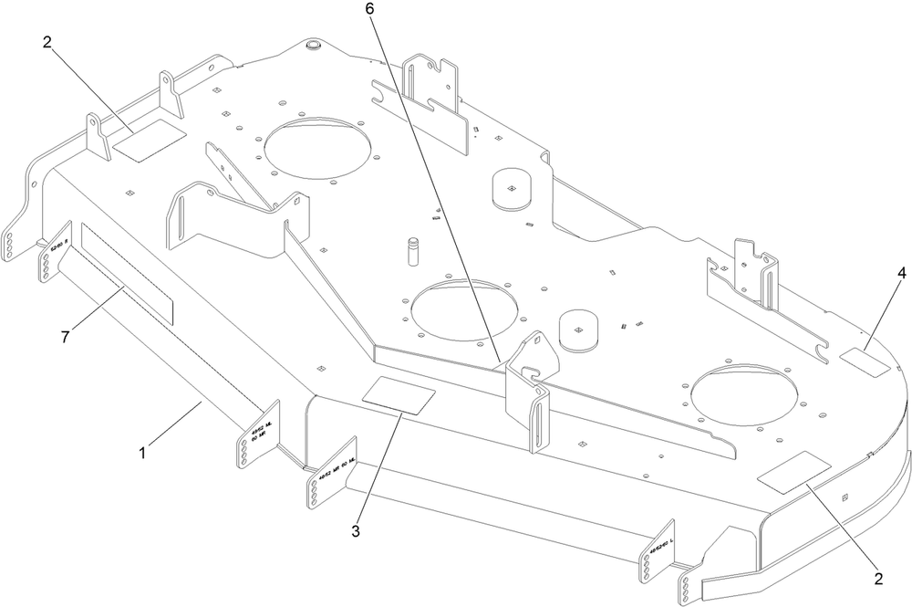 Deck Decal Assembly Diagram and Parts List for 74054 400000000-408899999 Toro Lawn Tractor
