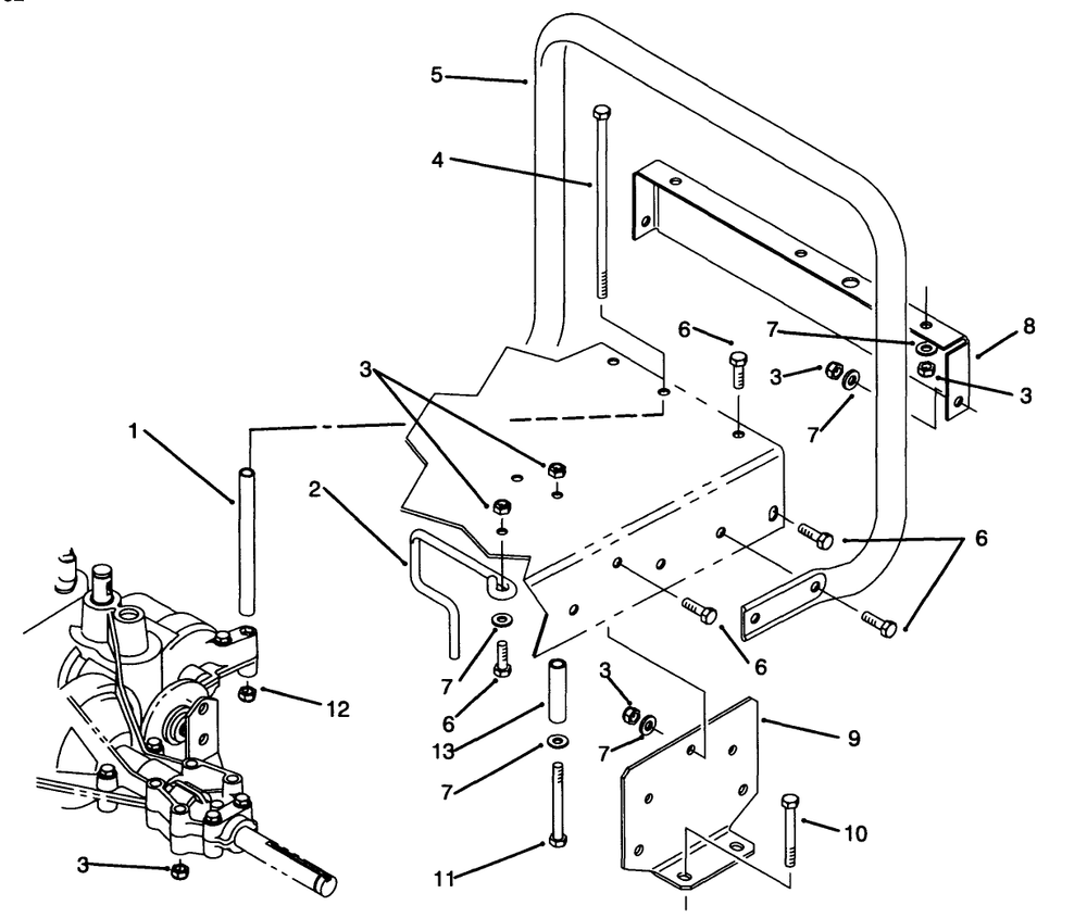 Stand Bar Assembly Diagram and Parts List for 70120 4900001 - 4999999 Toro Lawn Tractor