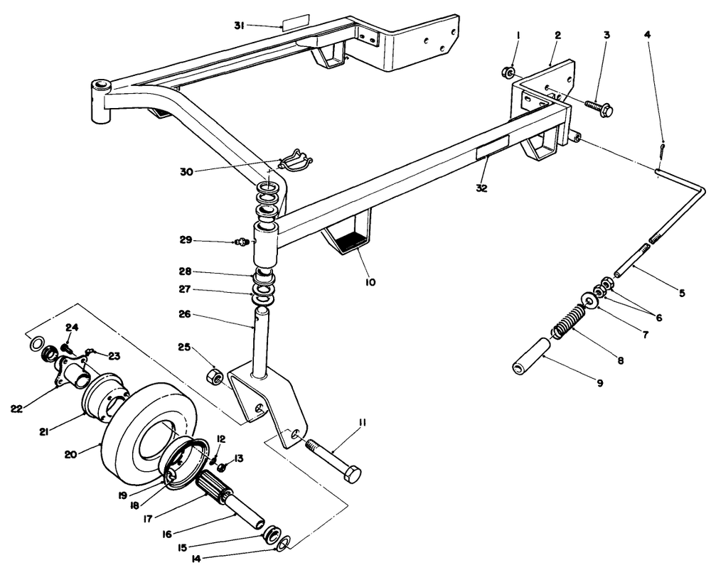 Carrier Frame Assembly Diagram and Parts List for 30144 900001 - 999999 Toro Lawn Mower