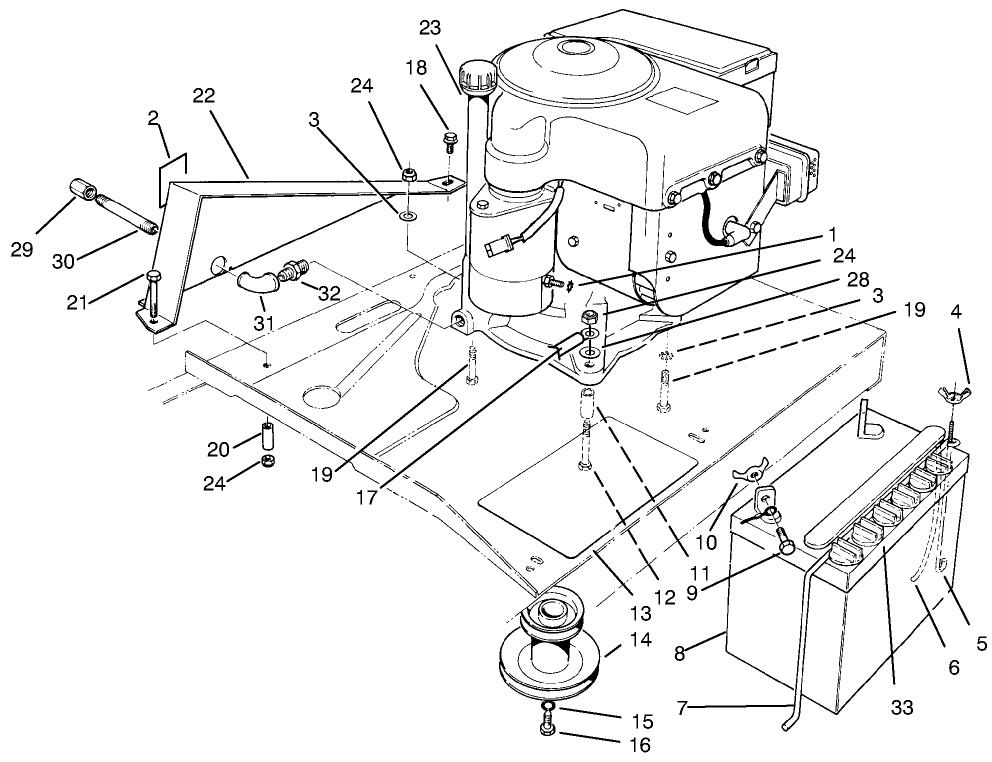 Engine Assembly Diagram and Parts List for 70060 59000001 - 59999999 Toro Lawn Tractor