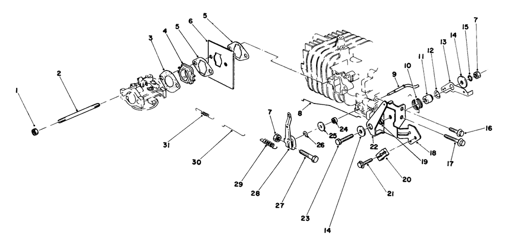 Governor Assembly Diagram and Parts List for 20680 4000001 - 4999999 Toro Lawn Mower