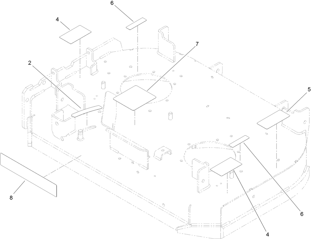 Deck Decal Assembly Diagram and Parts List for 74534TE (311000001-311999999)(2011) Toro Lawn Mower