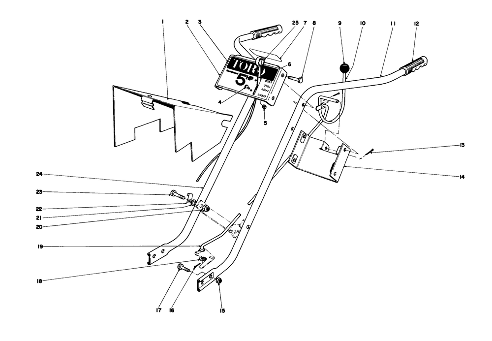 Handle Assembly (Models 58220 And 58231) Diagram and Parts List for 58220 4000001 - 4999999 Toro Tiller