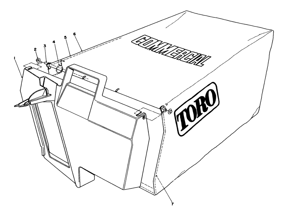 Grass Bag Assembly No. 11-5609 Diagram and Parts List for 22037B 39000001 - 39999999 Toro Lawn Mower