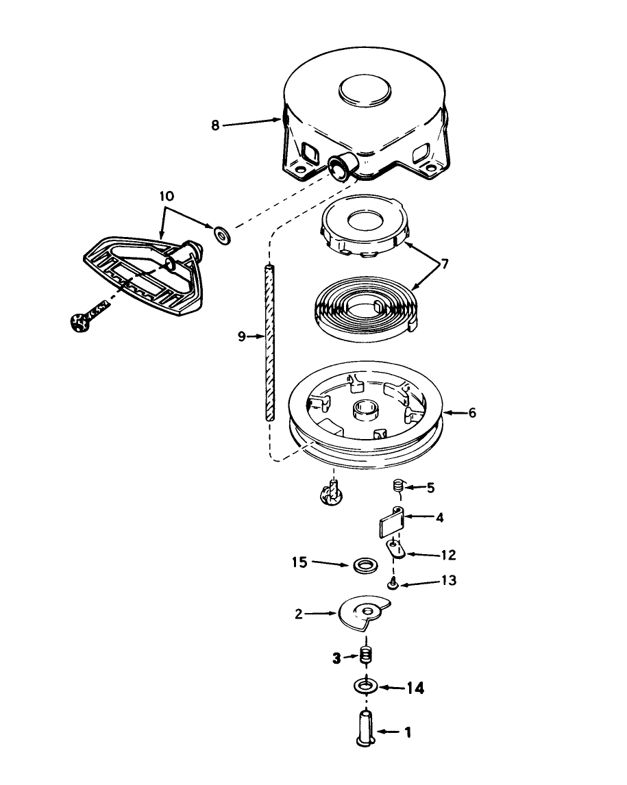 Rewind Starter No. 590604 Diagram and Parts List for 38035 6000001 - 6999999 Toro Snow Blower