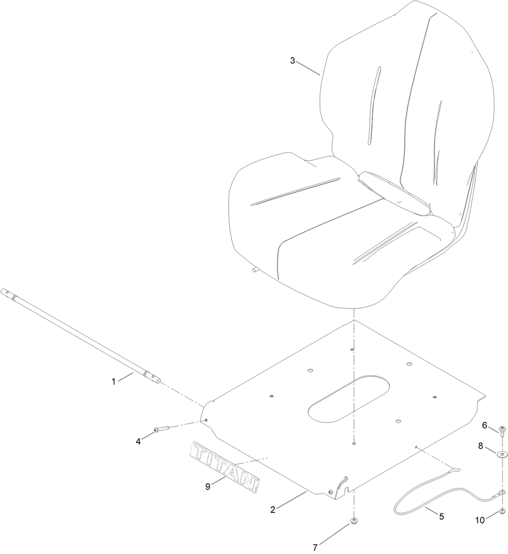 Seat Pan Assembly Diagram and Parts List for 76401 417520000 - 999999999 Toro Lawn Tractor