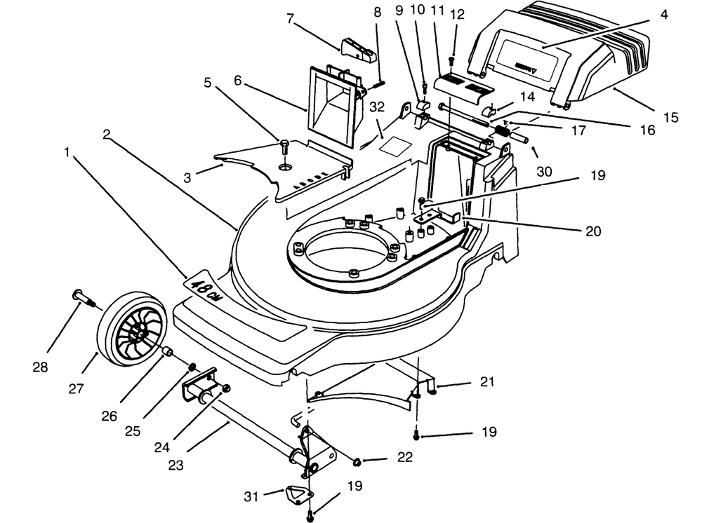 Housing Assembly Diagram and Parts List for 20922BC 59000001 - 59999999 Toro Lawn Mower