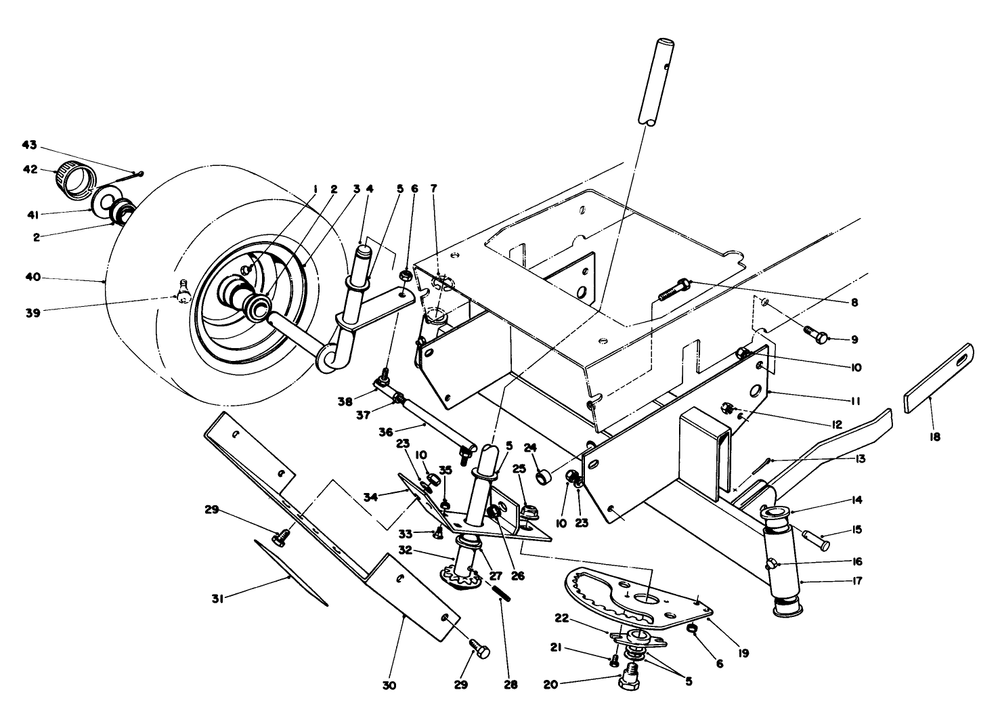 Front Axle Assembly Diagram and Parts List for 56170 6000001 - 6999999 Toro Lawn Tractor Accessories
