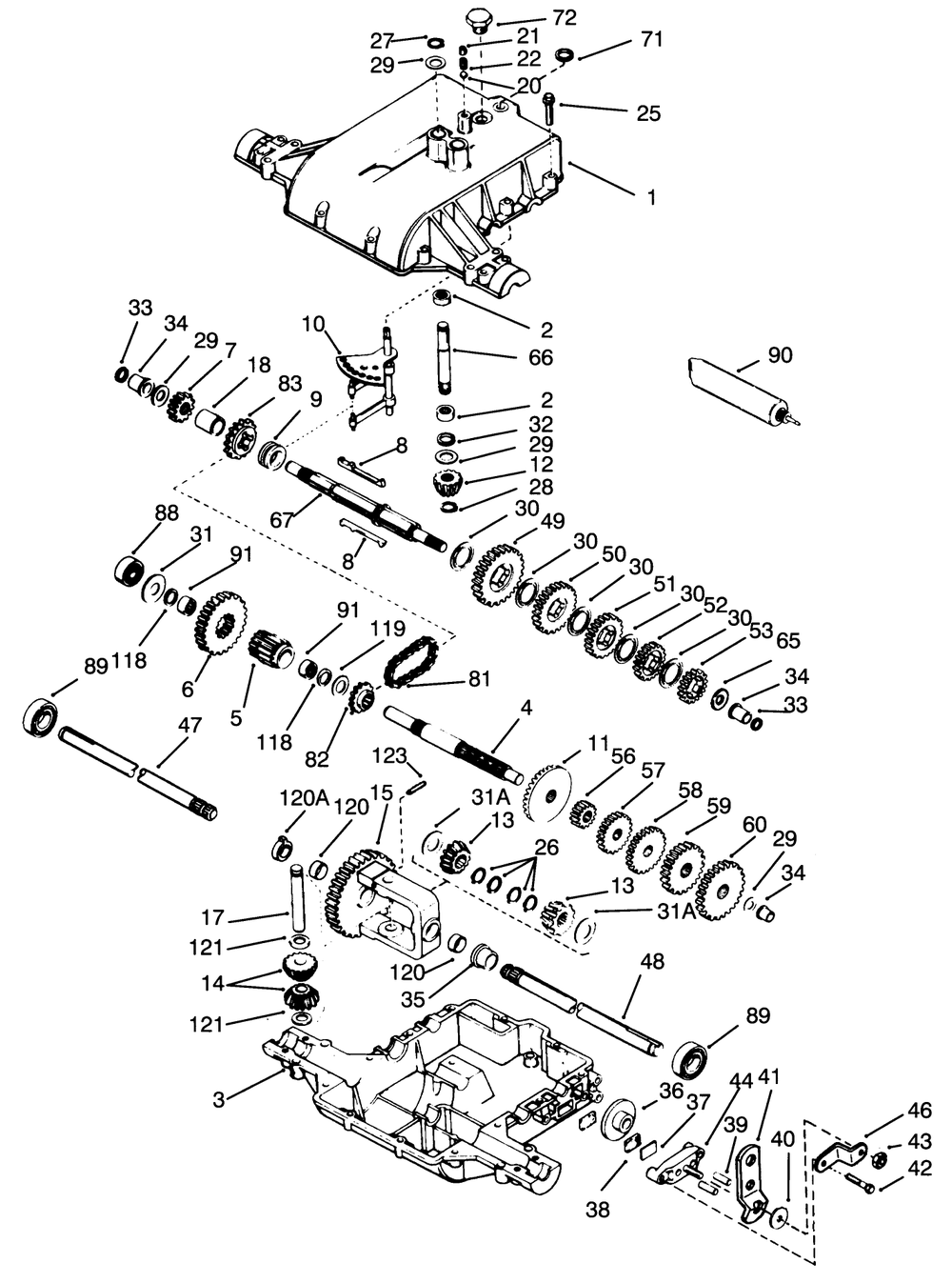 Transaxle Peerless Model No. 801-062 Diagram and Parts List for 72060 3900001 - 3999999 Toro Lawn Tractor