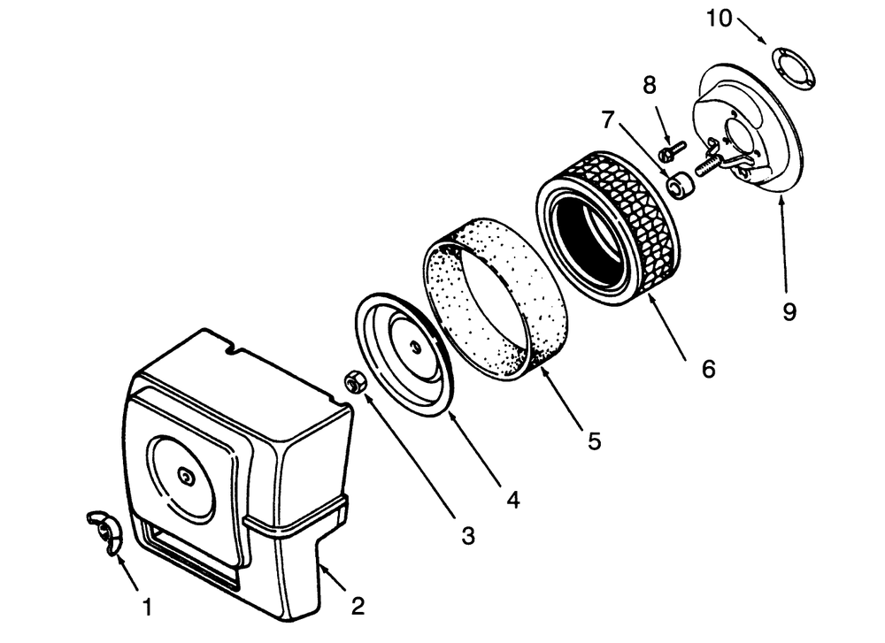 Air Intake Diagram and Parts List for 73380 3900001 - 3999999 Toro Lawn Tractor