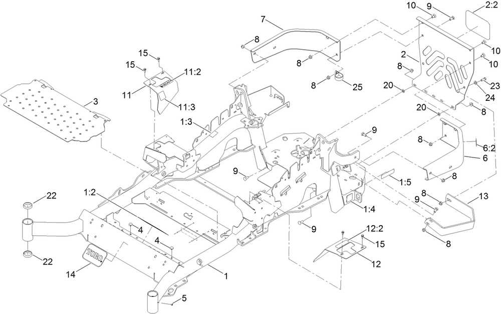 Frame Assembly Diagram and Parts List for 72946 406343021-999999999 Toro Lawn Mower