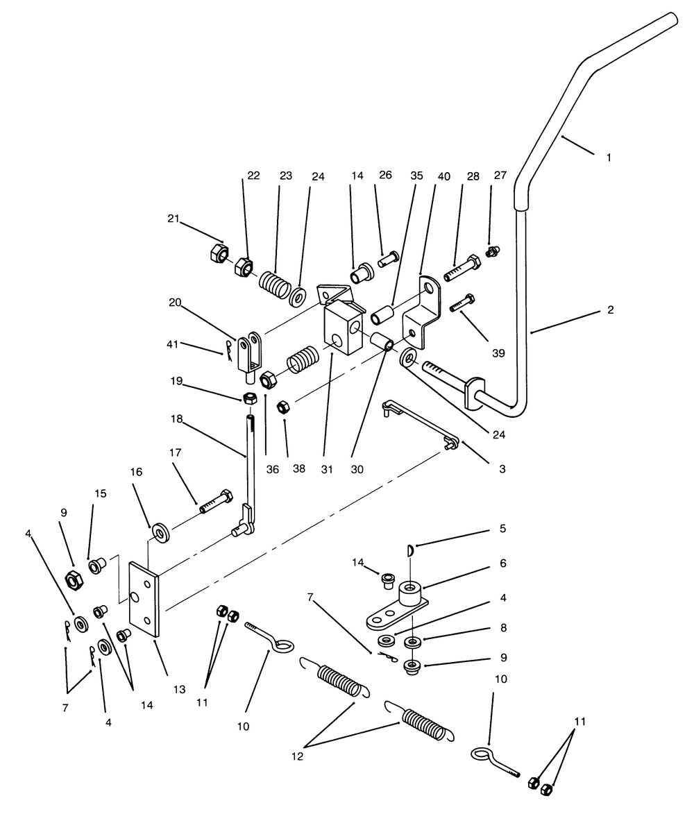 Transmission Drive Llnkage Diagram and Parts List for 74140 690001 - 699999 Toro Lawn Tractor