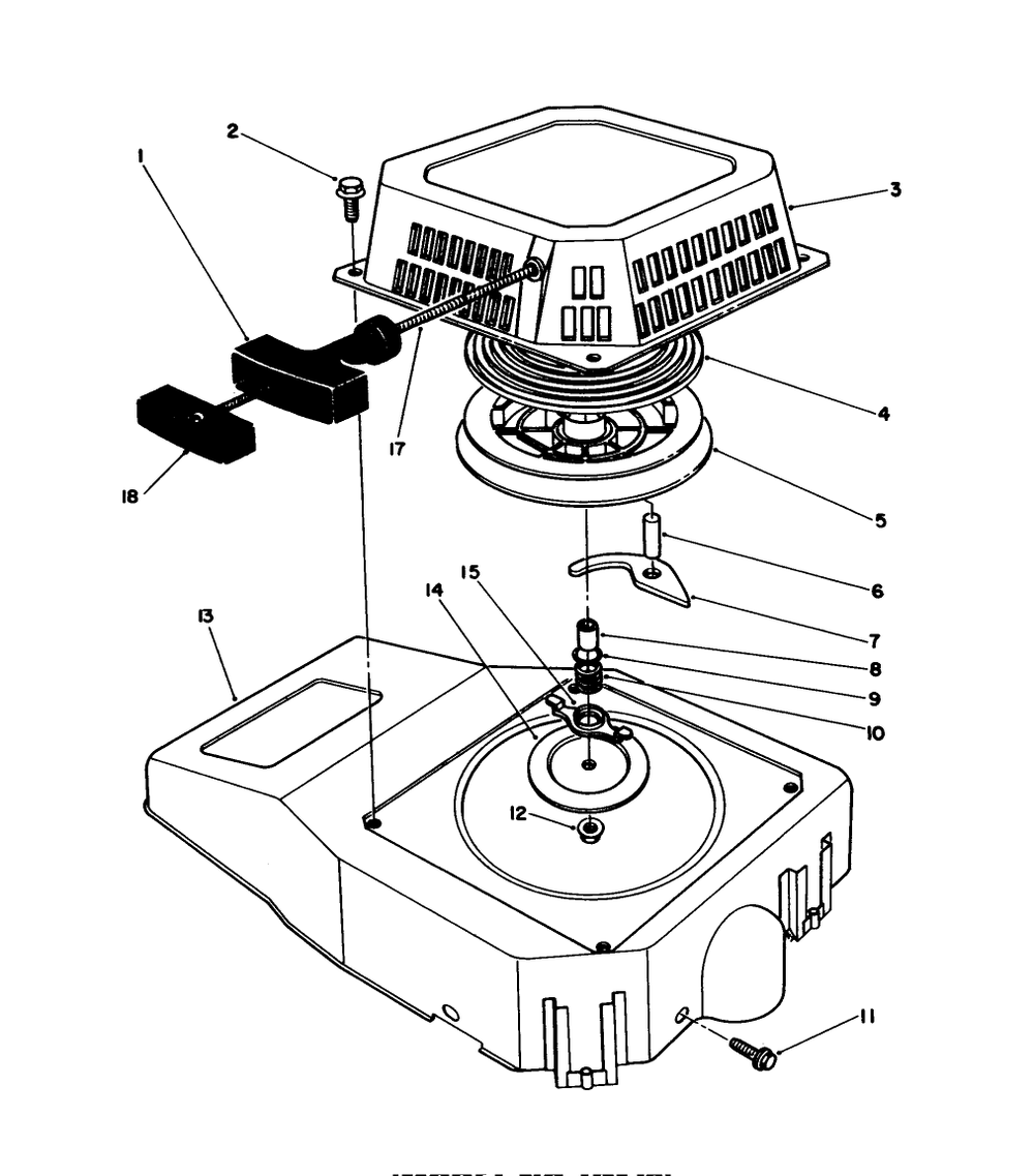 Recoil Assembly (Model No. Vmj8) Diagram and Parts List for 20622C 9000001 - 9999999 Toro Lawn Mower