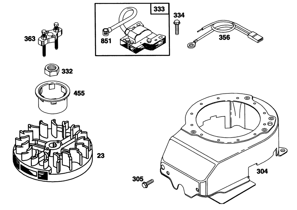Engine Briggs & Stratton Model 122702-0182-01 Diagram and Parts List for 20907B 3900001 - 3999999 Toro Lawn Mower