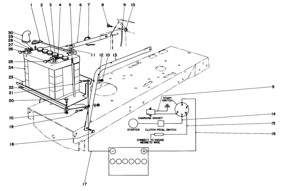 Electrical Diagram Diagram and Parts List for 57043 1000001 - 1999999 Toro Lawn Tractor