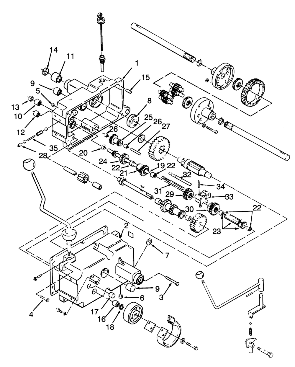 Transmission 8-Speed Diagram and Parts List for 73380 3900001 - 3999999 Toro Lawn Tractor