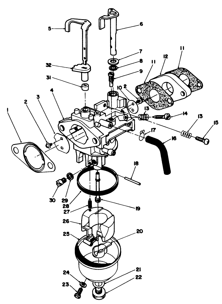 Carburetor Assembly Model No. Vmh7 Diagram and Parts List for 22510 8000001 - 8999999 Toro Lawn Mower