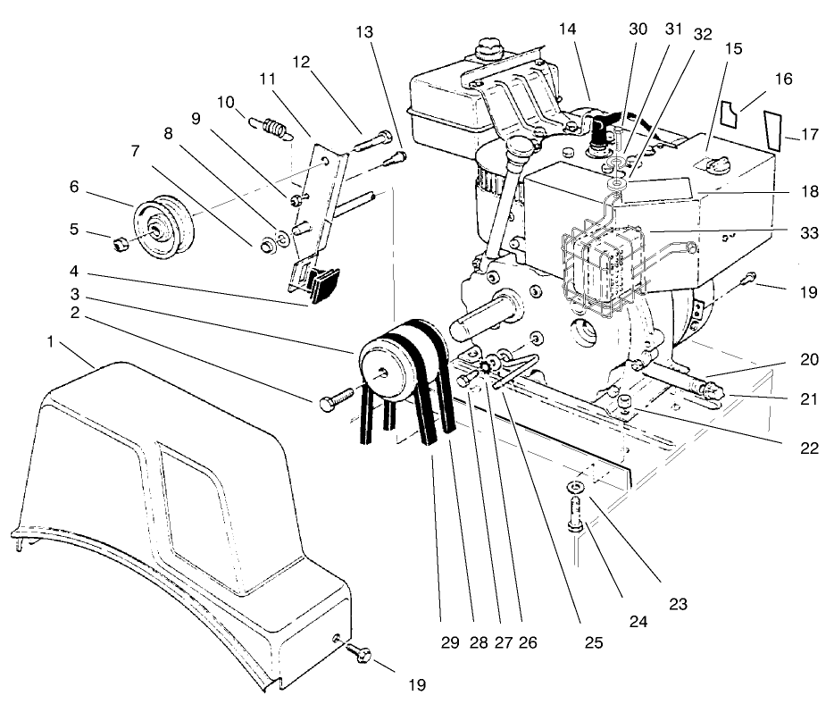 Engine Assembly Diagram and Parts List for 38062 8900001 - 8999999 Toro Snow Blower