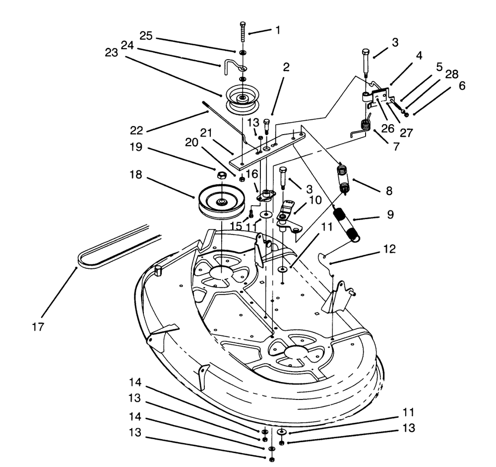Brake Assembly (38" Cutting Unit) Diagram and Parts List for 71202 5900001 - 5999999 Toro Lawn Tractor