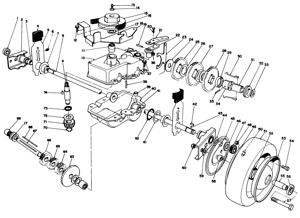Gear Case Assembly Diagram and Parts List for 22621 8000001 - 8999999 Toro Lawn Mower