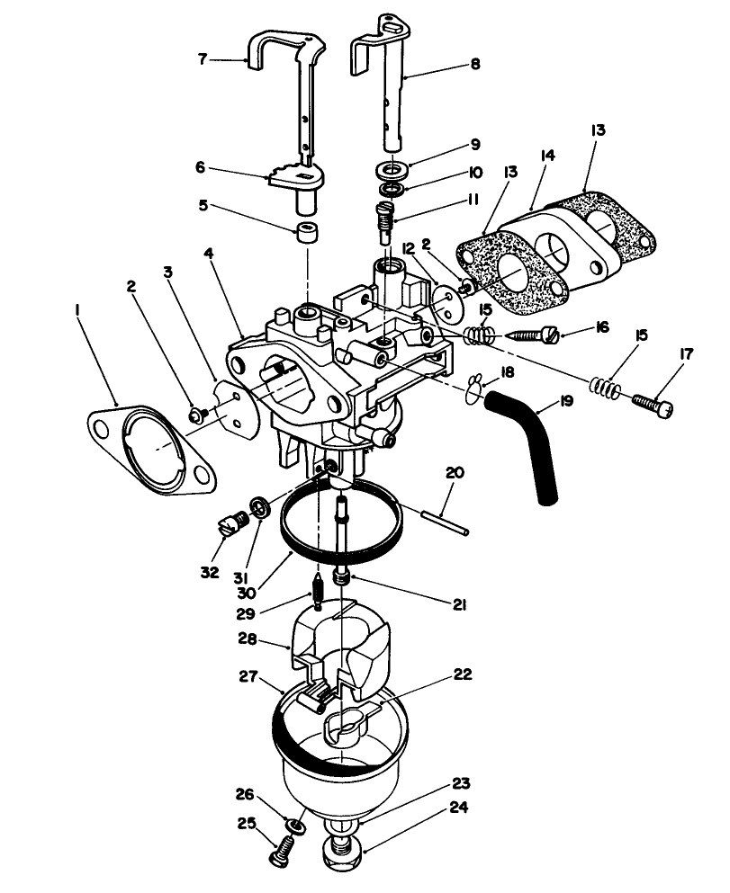 Carburetor Assembly (Engine No. Vmm1-5) Diagram and Parts List for 26625B 2000001 - 2999999 Toro Lawn Mower