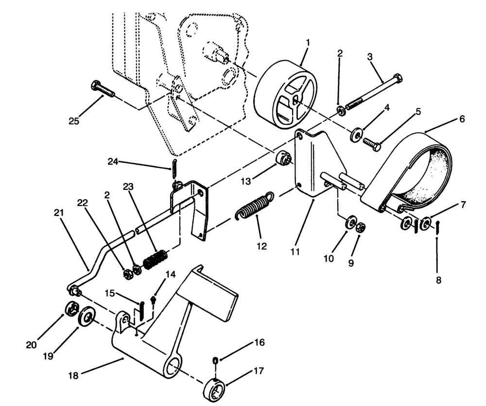 Brake Pedal & Linkage Assembly Diagram and Parts List for 73520 4900001 - 4999999 Toro Lawn Tractor