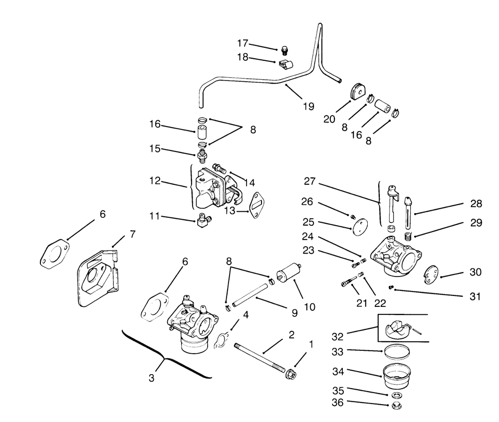 Fuel System (Kohler Engine Cv-14s-Ps1472) Diagram and Parts List for 72042 5900001 - 5900796 Toro Lawn Tractor