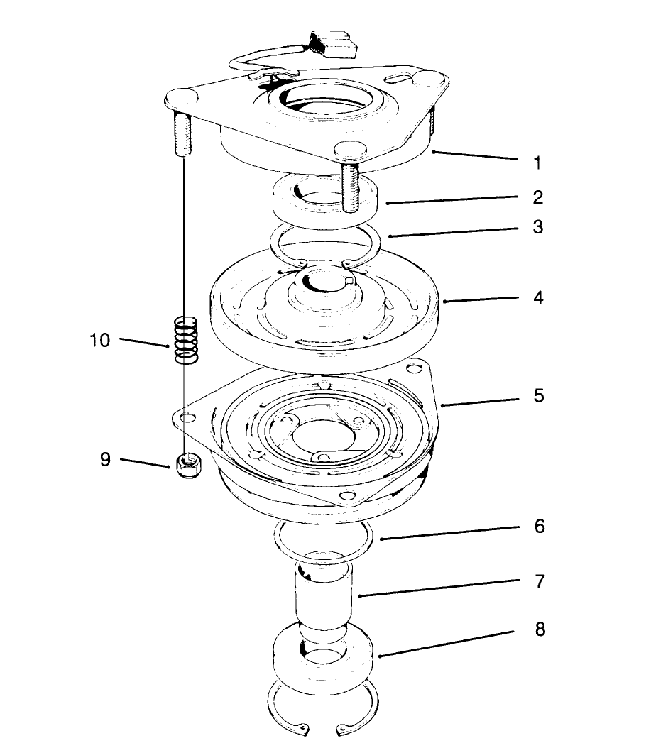 Clutch Assembly No. 54-3200 Diagram and Parts List for 30180 490731 - 499999 Toro Lawn Tractor Accessories