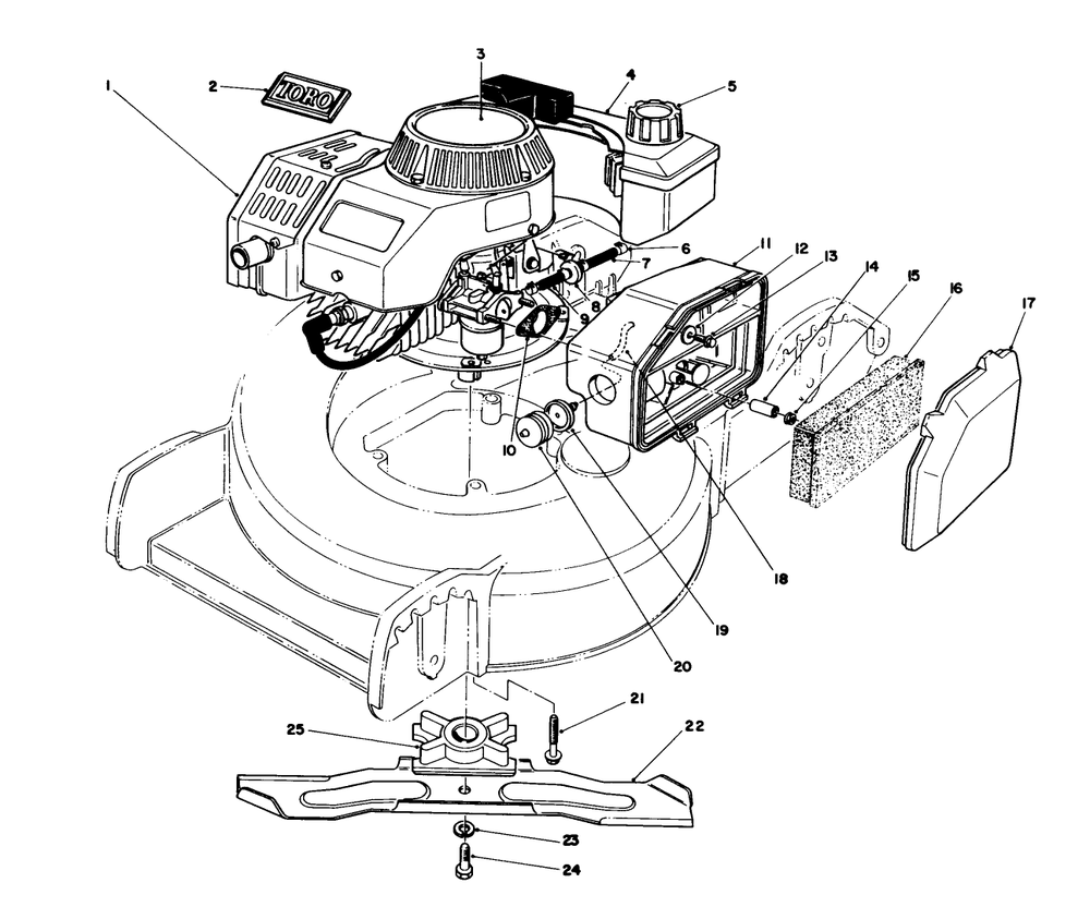 Engine Assembly Diagram and Parts List for 20746C 8000001 - 8999999 Toro Lawn Mower