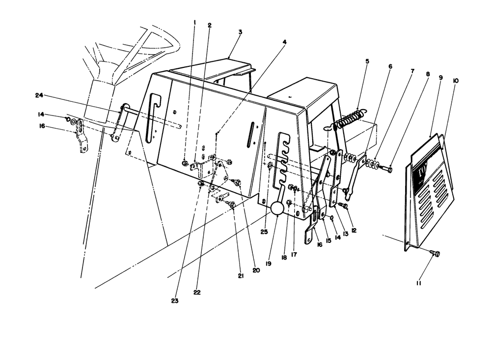 Linkage Assembly Diagram and Parts List for 56190 1000001 - 1999999 Toro Lawn Tractor