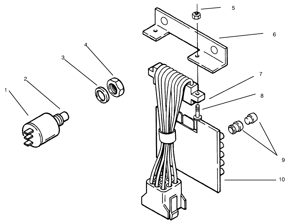 Pc Board & Test Switch Diagram and Parts List for 73423 7900001 - 7999999 Toro Lawn Tractor